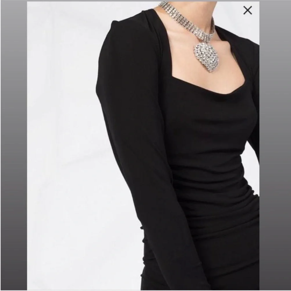 GANNI Ruched crepe midi dress - Picture 4 of 16